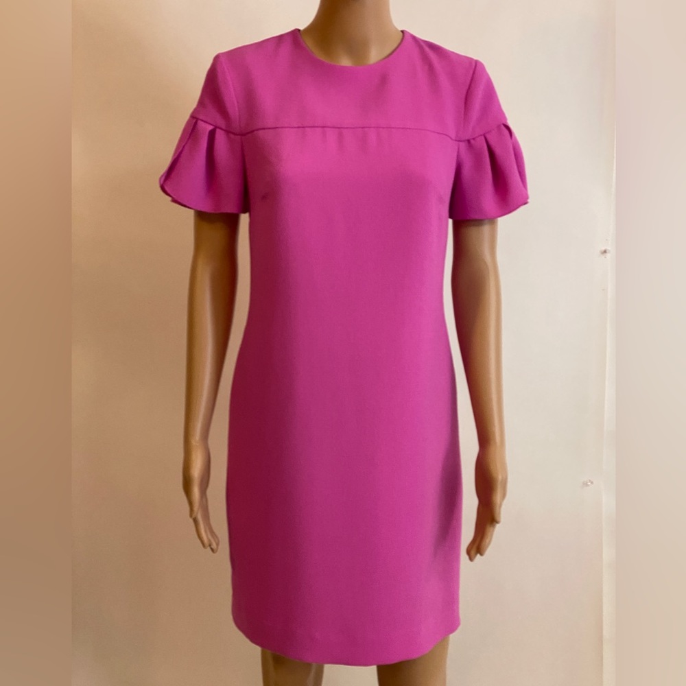 Trina Turk Jacinta Shift Dress Petal-Sleeve - Pink/Snapdragon Size 0
